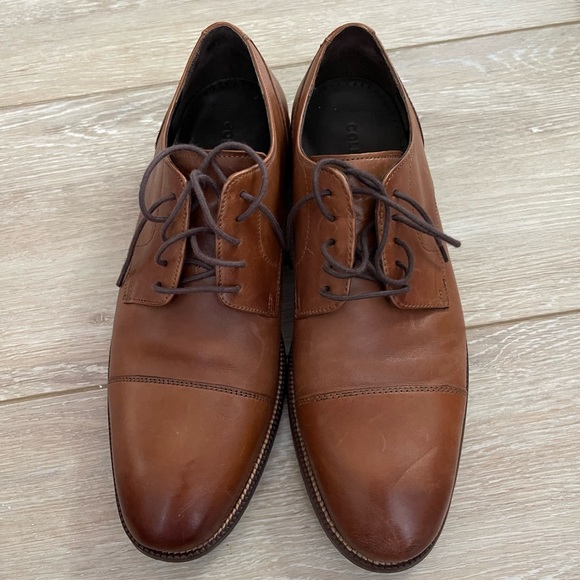 COLE HAAN CAP TOE OXFORD size:9M color: British Tan - Picture 4 of 9